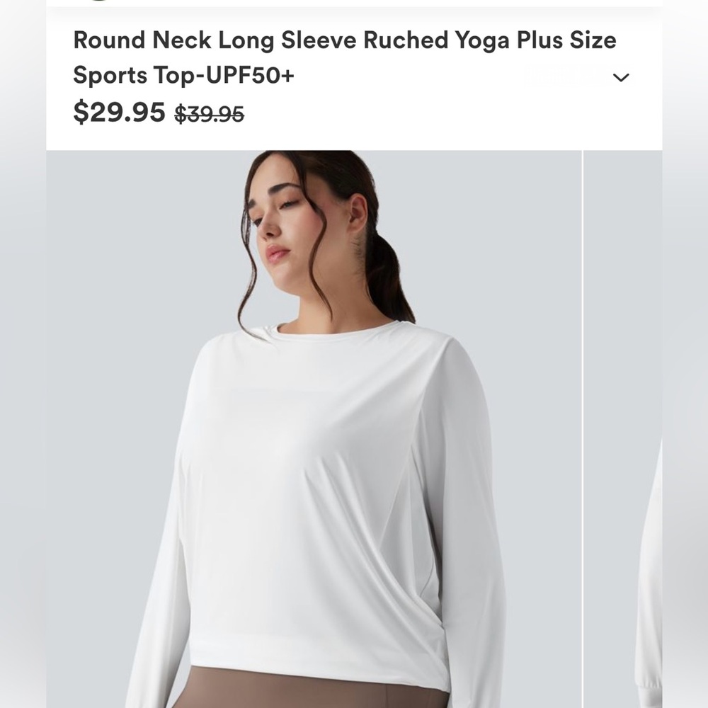 HALARA White Long Sleeve Yoga Top BRAND NEW